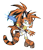 Size: 2667x3074 | Tagged: safe, artist:feneksia, oc, oc:serafina the tigress, knife, tiger