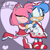 Size: 2524x2524 | Tagged: safe, artist:ilostmysol, amy rose, sonic the hedgehog, hedgehog, amy x sonic, dress, gender swap, half r63 shipping, holding arm, lesbian, shipping