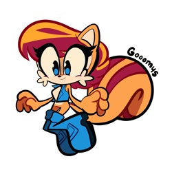 Size: 2000x2000 | Tagged: dead source, safe, artist:gooomys, sally acorn, huge tail, sallabetes