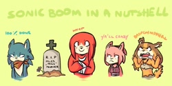 Size: 800x400 | Tagged: safe, artist:diachanx, amy rose, knuckles the echidna, sonic the hedgehog, sticks the badger, death, gravestone