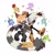 Size: 1024x1024 | Tagged: safe, artist:d1nga, tangle the lemur, whisper the wolf, wisp, lemur, wolf, 2020, confetti, female, group, party hat