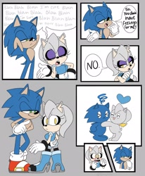 Size: 1684x2048 | Tagged: safe, sonic the hedgehog, oc, oc:moon lucia porcupine, chao, hedgehog, porcupine, dialogue