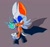 Size: 813x761 | Tagged: safe, artist:nutathehamster, rouge the bat, chaos emerald, fist, grey background, holding something, hoodie, looking back, shrunken pupils, simple background, smile, solo