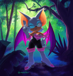 Size: 971x1012 | Tagged: safe, artist:morkittenart, rouge the bat, wink