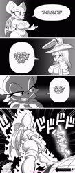 Size: 1792x4096 | Tagged: safe, artist:omegasunburst, bunnie rabbot, miles "tails" prower, rouge the bat, sonic the hedgehog, comic, dialogue, jojo's bizzare adventure, you're approaching me meme