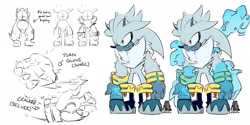 Size: 2048x1024 | Tagged: safe, artist:aioles, silver the hedgehog, sonic the hedgehog, character sheet, were form, werehog