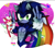 Size: 1644x1432 | Tagged: dead source, safe, artist:akarifalcon, chip, sonic the hedgehog, sonic unleashed, aromantic pride, asexual pride, bisexual pride, flag, gay pride, genderfluid pride, hearts, intersex pride, lesbian pride, nonbinary pride, pansexual pride, pride, trans pride, v sign, were form, werehog