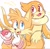 Size: 1200x1173 | Tagged: safe, artist:teirusuki, miles "tails" prower, buizel, crossover, cute, duo, fangs, pokeball, pokemon, simple background, two tails, whiskers, white background