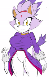 Size: 1432x2264 | Tagged: safe, artist:emperor zheng, blaze the cat, blaze's tailcoat, busty blaze