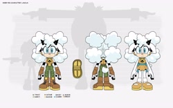 Size: 4096x2562 | Tagged: safe, artist:adam bryce thomas, lanolin the sheep, character sheet, cowbell, treads