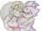 Size: 1170x850 | Tagged: safe, artist:dashinthedark, blaze the cat, honey the cat, blaze the flat, busty honey, duo, looking at each other, pencilwork, smile