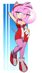 Size: 627x1100 | Tagged: safe, artist:kojiro-brushard, amy rose, bubblegum