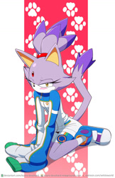 Size: 1024x1577 | Tagged: safe, artist:kojiro-brushard, blaze the cat, bloody roar, blushing, cosplay