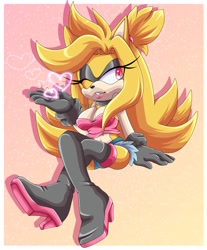 Size: 846x1024 | Tagged: safe, artist:mitzeen_draws, oc, oc:sadie the hedgehog, heart, wink