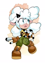 Size: 1448x2048 | Tagged: safe, artist:kohane01, lanolin the sheep, cowbell, looking offscreen