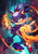 Size: 600x851 | Tagged: safe, artist:sa-dui, blaze the cat, fire, solo