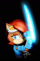 Size: 1268x1920 | Tagged: dead source, safe, artist:spjartredesign, sally acorn, goggles, sally's ringblader outfit, solo