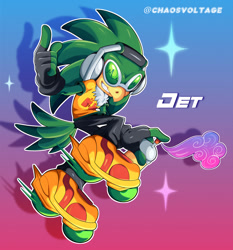 Size: 1911x2048 | Tagged: dead source, safe, artist:chaosvoltage, jet the hawk, jet set radio, solo