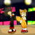 Size: 2000x2000 | Tagged: safe, artist:soul-yagami64, miles "tails" prower, shadow the hedgehog, 2019, arms folded, bored, circus park zone, gender swap, happy, lidded eyes, light, shadow the hedgehog (video game), standing, stands, star (sky)