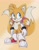 Size: 1309x1684 | Tagged: safe, artist:itoruna-the-platypus, miles "tails" prower, oc, oc:hayley copter, bow, gender swap, gradient background, ponytails, redesign, solo