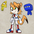 Size: 763x763 | Tagged: safe, artist:acesential, wisp, oc, oc:lyka the stoat, blue wisp, flat colors, stoat, trio, yellow wisp