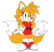 Size: 540x514 | Tagged: artist needed, source needed, safe, miles "tails" prower, oc, oc:tailsko (tasp), alternate outfit, belt, gender swap, hair over one eye, simple background, solo, white background