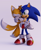 Size: 3004x3640 | Tagged: safe, artist:cutietree, miles "tails" prower, sonic the hedgehog, 2017, 3d, carrying them, duo, duo male, eyes closed, gay, looking at them, male, males only, modern sonic, modern tails, shipping, simple background, smile, sonic x tails, standing