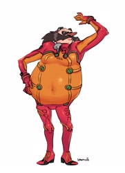 Size: 1492x2062 | Tagged: safe, artist:sparkydb, robotnik, cosplay, evangelion, looking up, plug suit, solo