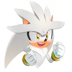 Size: 1150x1153 | Tagged: safe, artist:miiju, silver the hedgehog, solo