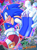 Size: 2048x2732 | Tagged: safe, artist:cynicallysly, sonic the hedgehog, abstract background, gloves, grin, holding something, looking at viewer, reaching towards the viewer, shoes, smile, smiling at viewer, solo, spray can, spray paint
