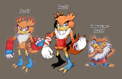 Size: 1280x829 | Tagged: safe, artist:cylent-nite, dr. fukurokov, bird, owl, au:sonic expanse, age progression, brown background, male, simple background, solo, tails adventure