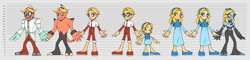 Size: 2300x550 | Tagged: safe, artist:cylent-nite, dr. warpnik, maria robotnik, human, au:sonic expanse, character sheet, female, male, siblings