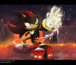 Size: 1000x856 | Tagged: safe, artist:miatriss, shadow the hedgehog, hedgehog, chaos spear, male, solo