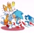 Size: 2362x2244 | Tagged: dead source, safe, artist:emilywiccan, miles "tails" prower, sonic the hedgehog, fox, hedgehog, sonic forces, age difference, blushing, classic sonic, exclamation mark, gay, hand on hip, heart, jealously, looking at each other, love triangle, modern sonic, modern tails, mouth open, question mark, running, shipping, shrunken pupils, simple background, sonic x tails, standing, standing on one leg, this won't end well, trio, white background