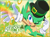 Size: 1024x748 | Tagged: safe, artist:jenyrous, irish the hedgehog, hedgehog, gloves, hand out, hat, looking at viewer, mouth open, rainbow, rings, solo, st.patrick's day