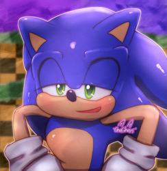 Size: 707x723 | Tagged: safe, artist:onechanart, sonic the hedgehog, hedgehog, sonic prime, solo