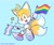 Size: 1769x1495 | Tagged: safe, artist:aestheticden, miles "tails" prower, fox, blue background, flag, gay pride, pride, simple background, trans pride