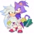 Size: 1370x1370 | Tagged: safe, artist:mossan315, blaze the cat, silver the hedgehog, cat, hedgehog, blaze's tailcoat, bridal carry, carrying them, duo, looking at each other, looking at them, shipping, silvaze, simple background, smile, straight, white background