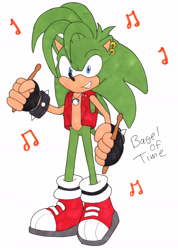 Size: 4544x6365 | Tagged: safe, artist:bageloftime, manik the hedgehog, hedgehog, sonic underground, simple background, solo, white background