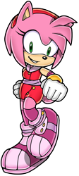 Size: 833x1853 | Tagged: safe, artist:fivey, amy rose, hedgehog, female, simple background, solo, style emulation, transparent background