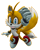 Size: 1016x1258 | Tagged: safe, artist:senku79, miles "tails" prower, fox, sonic the hedgehog (2006), 2020, 3d, clenched fist, fangs, flying, gloves, looking at viewer, male, mid-air, mouth open, shoes, simple background, socks, solo, transparent background