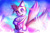 Size: 2600x1733 | Tagged: safe, artist:mynakle, miles "tails" prower, fox, 2018, abstract background, arms folded, chest fluff, gloves, limited palette, lineless, looking at viewer, male, mouth open, no outlines, shoes, sitting, smile, socks, solo
