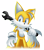 Size: 4418x5000 | Tagged: safe, artist:vagabondwolves, miles "tails" prower, fox, chest fluff, gloves, holding something, looking at viewer, male, signature, simple background, smile, solo, standing, transparent background, wrench