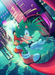 Size: 900x1224 | Tagged: safe, artist:drawloverlala, hedgehog, sonic underground, male, manic the hedgehog, solo