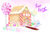 Size: 2980x2013 | Tagged: safe, artist:drawloverlala, sonic the hedgehog, hedgehog, chibi, christmas, cute, gingerbread house, male, solo, sonabetes