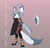 Size: 1024x976 | Tagged: safe, artist:lyrexios creator guardian, oc, oc:levi the bat eared fox, fox, 2020, alternate version, bat-eared fox, cape, english text, eye clipping through hair, eyebrow clipping through hair, eyes clipping through hair, gradient background, green eyes, hand on hip, looking offscreen, male, no pupils, oc only, shoes, smile, solo, standing