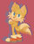 Size: 984x1261 | Tagged: safe, artist:erizmatt, miles "tails" prower, 2020, arms folded, chest fluff, chibi, child, gloves, looking at viewer, looking back, looking back at viewer, male, red background, shoes, simple background, smile, smiling at viewer, socks, solo, standing