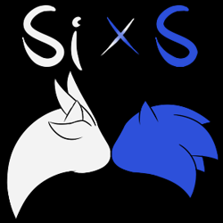 Size: 300x300 | Tagged: safe, artist:fire-for-battle, silver the hedgehog, sonic the hedgehog, 2023, black background, duo, gay, head only, shipping, simple background, sonilver