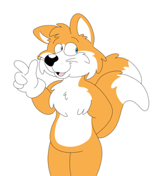 Size: 3424x3820 | Tagged: safe, artist:toonidae, miles "tails" prower, hand behind back, looking offscreen, whiskers