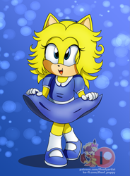 Size: 1983x2700 | Tagged: safe, artist:floofy-chu, maria robotnik, oc, oc:maria the hedgehog, hedgehog, mobianified